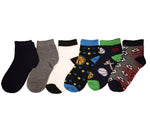 6-Pack Quarter Crew Sports Themed Boys Socks