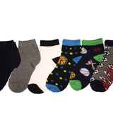 6-Pack Quarter Crew Sports Themed Boys Socks