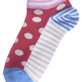 6-Pack Trimfit Girls Dots & Stripes Low Cut Socks