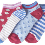 6-Pack Trimfit Girls Dots & Stripes Low Cut Socks