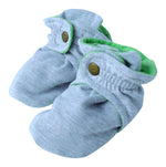 Infant Gray and Green Baby Booties