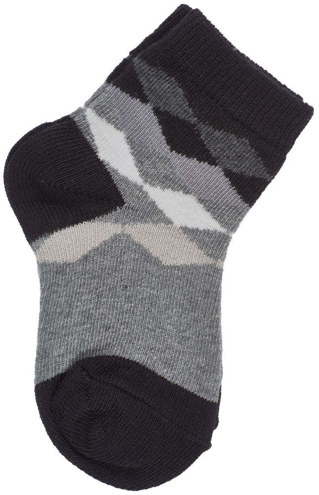 3-Pack Classic Panel Multi Diamonds Crew Socks (Medium Grey Heather/Denim Heather/Black)