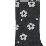 2-Pack Colorblock Floral Knee-Hi Socks, Oxford Heather