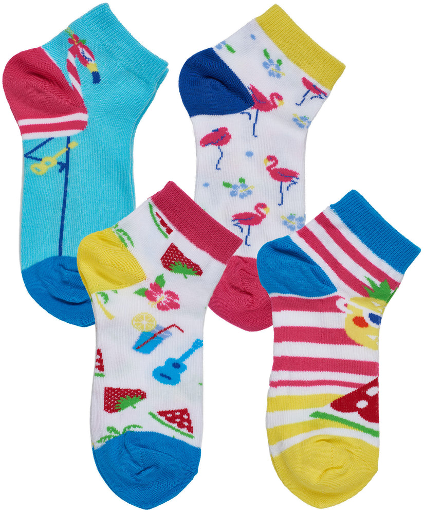 4-Pack Tropical Vibe Low Cut Socks
