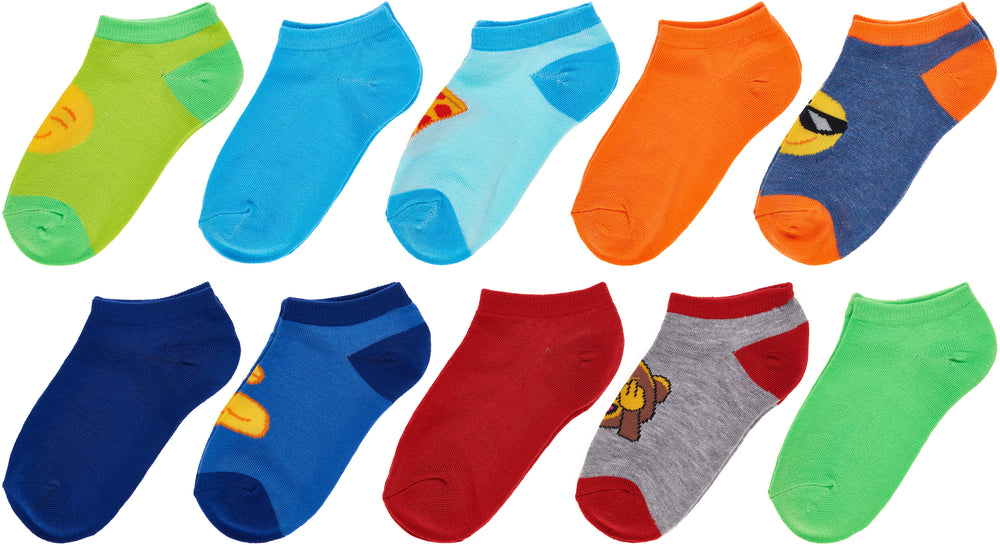 Trimfit Boys 10 Pack Lowcut Socks, Stripe/Solid