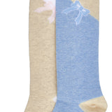 2-Pack Trimfit Diagonal Bow Detail on Colorblock Knee-Hi Socks