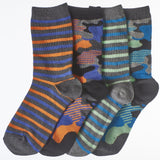 4-Pack Urban Camouflage & Stripes Boys Crew Socks