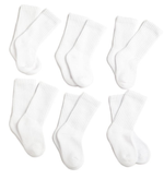 6-Pack 3x1 Rib Crew with Comfortoe Technology & Half Cushion Socks (White)