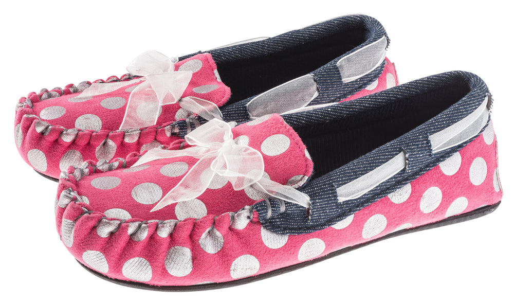 Girls Sparkle Dots Moccasin Shoe