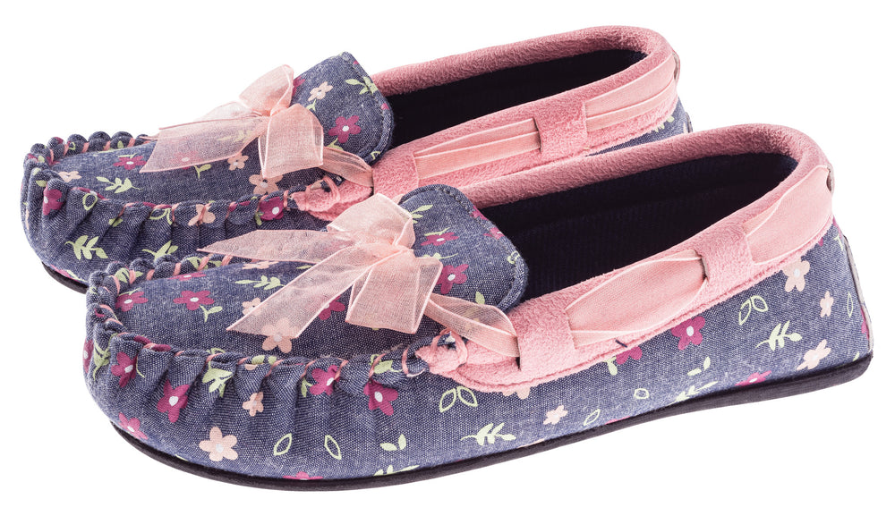 Girls Floral Moccasin Shoe