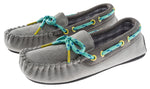 Grey with Plaid Lining Moccasin Shoe