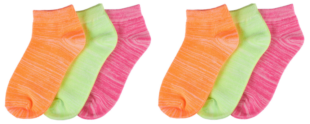 6-Pack Trimfit Girls Space Dye Quarter Socks