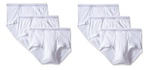 6-Pack Tagless 100% Combed Cotton Briefs (White)