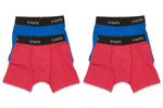4-Pack 100% Combed Cotton Boxer Briefs (Blue/Red)
