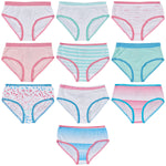 Trimfit Girls 100% Cotton Colorful Briefs Panties (Pack of 10), Assorted 5