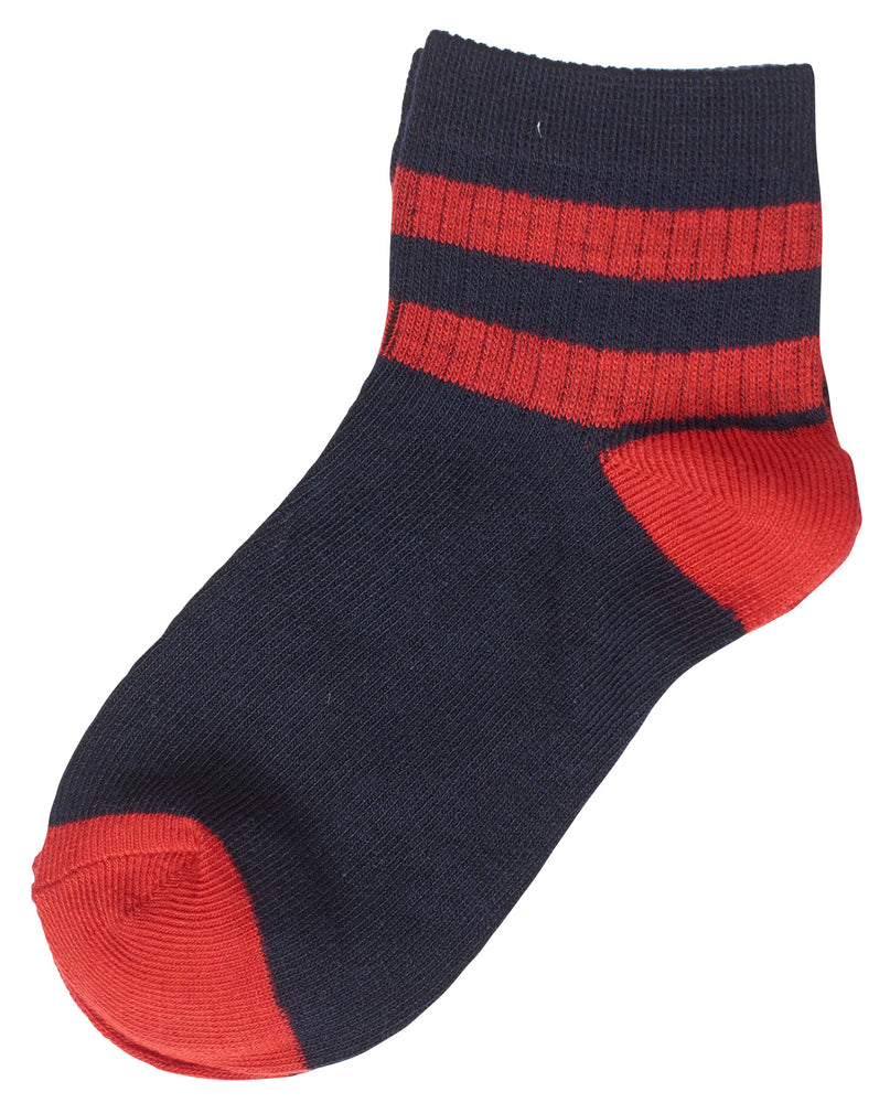 6-Pack Half Crew Stripes Boys Printed Socks