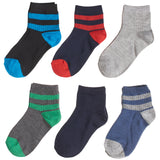 6-Pack Half Crew Stripes Boys Printed Socks