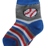 6-Pack Sports Themed Heel Toe Infant Boys Socks