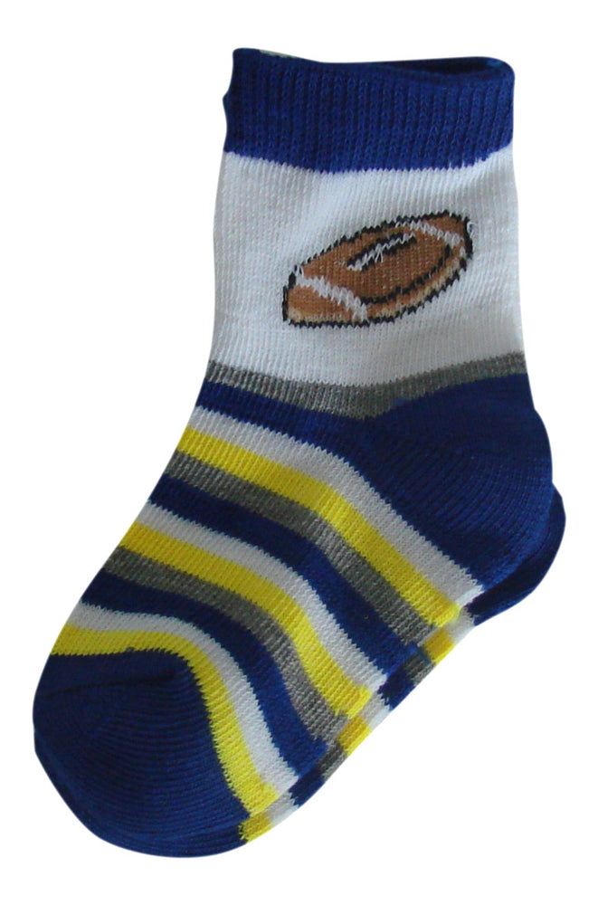 6-Pack Sports Themed Heel Toe Infant Boys Socks