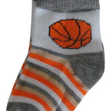 6-Pack Sports Themed Heel Toe Infant Boys Socks