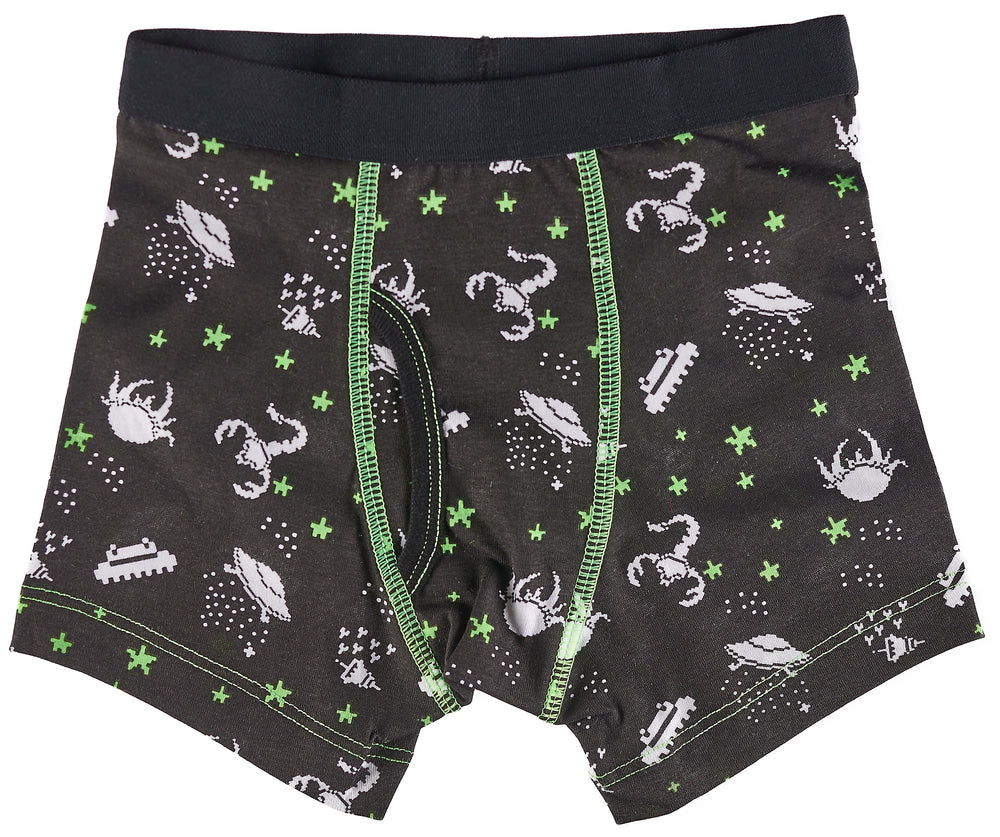 5-Pack Space Invader Digital 100% Cotton Tagless Boxer Briefs