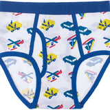 5-Pack Cotton/Spandex Boys Tagless Colorful Briefs (Transportation)