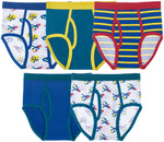 5-Pack Cotton/Spandex Boys Tagless Colorful Briefs (Transportation)