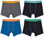 Trimfit Boys Cotton/Spandex Boxer Briefs (Pack Of 4), Multicoloured Trims