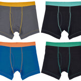 Trimfit Boys Cotton/Spandex Boxer Briefs (Pack Of 4), Multicoloured Trims