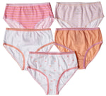 5-Pack Pretty Bows Tagless Panties 100% Cotton Fashion Prints