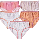5-Pack Pretty Bows Tagless Panties 100% Cotton Fashion Prints