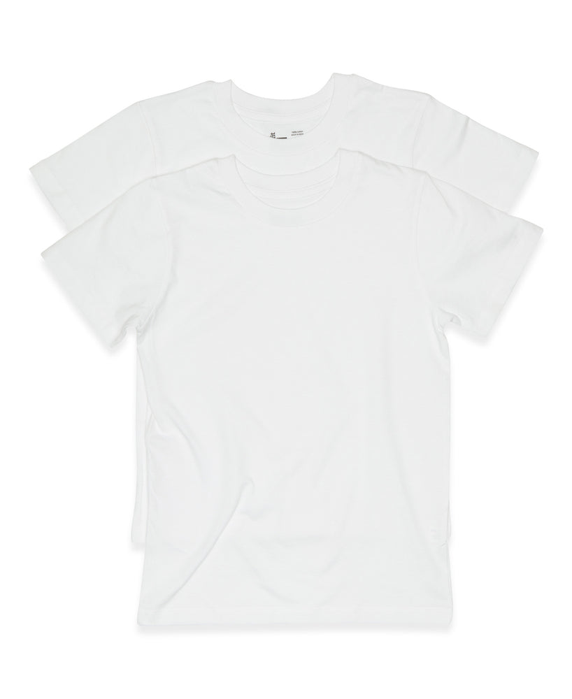2-Pack 100% Combed Cotton T-Shirts (White)