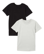 2-Pack 100% Combed Cotton T-Shirts (Grey/Black)
