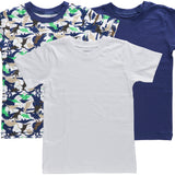3-Pack Dinosaur Camoflage 100% Cotton Fashion Printed T-Shirts