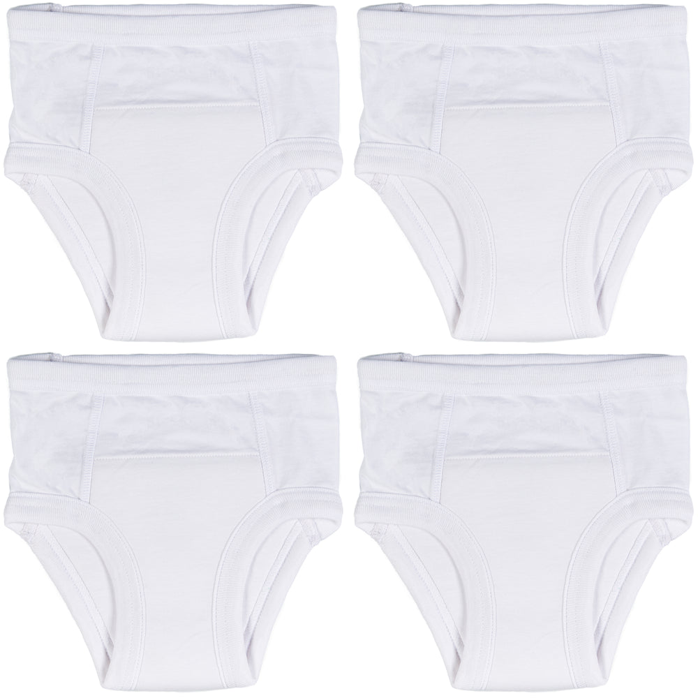Trimfit Little Boys Cotton Training Pants (Pack Of 4), White