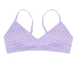 Girls Seamless Bralette Purple / White Hearts