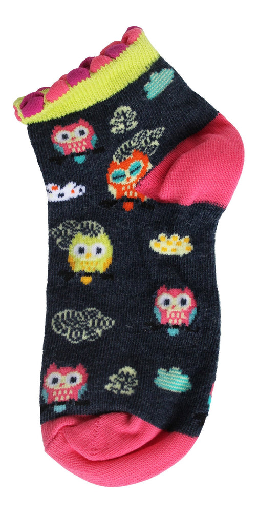 7-Pack Cute Owl Autumn Leaves Girls Socks