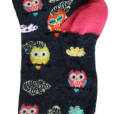 7-Pack Cute Owl Autumn Leaves Girls Socks