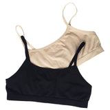 Girls 2-Pack Seamless Performance Crop Bra (Nude/Black)